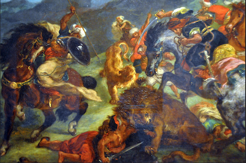 Eugène Delacroix Chasse aux lions