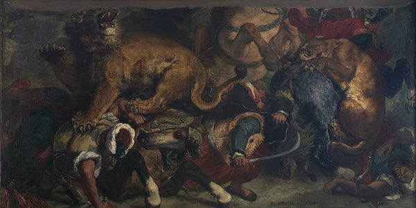 Eugène Delacroix Chasse aux lions